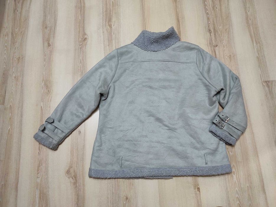 Утеплена дублянка косуха Boohoo на хутрі, тепла подовжена косуха Ботал