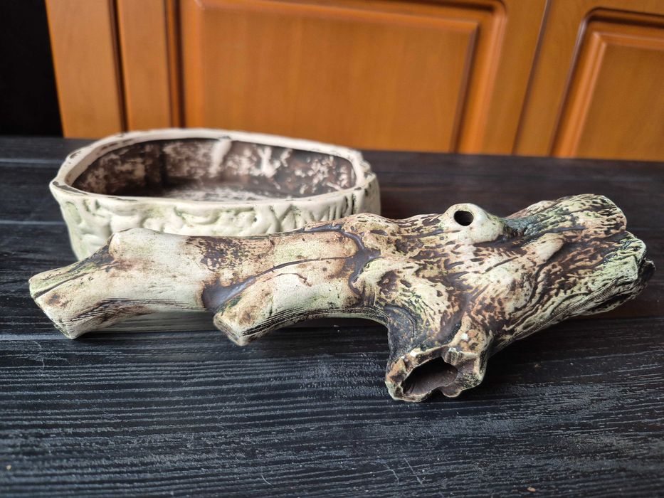 Ceramiczny korzeń do akwarium 24x8x8 doniczka 17x15x5