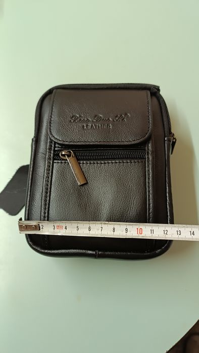 Кожаная маленькая барсетка