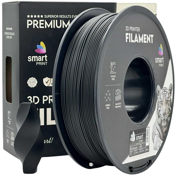 Filamento PLA Preto - Diametro 1,75mm - Bobina 1kg Smart Print