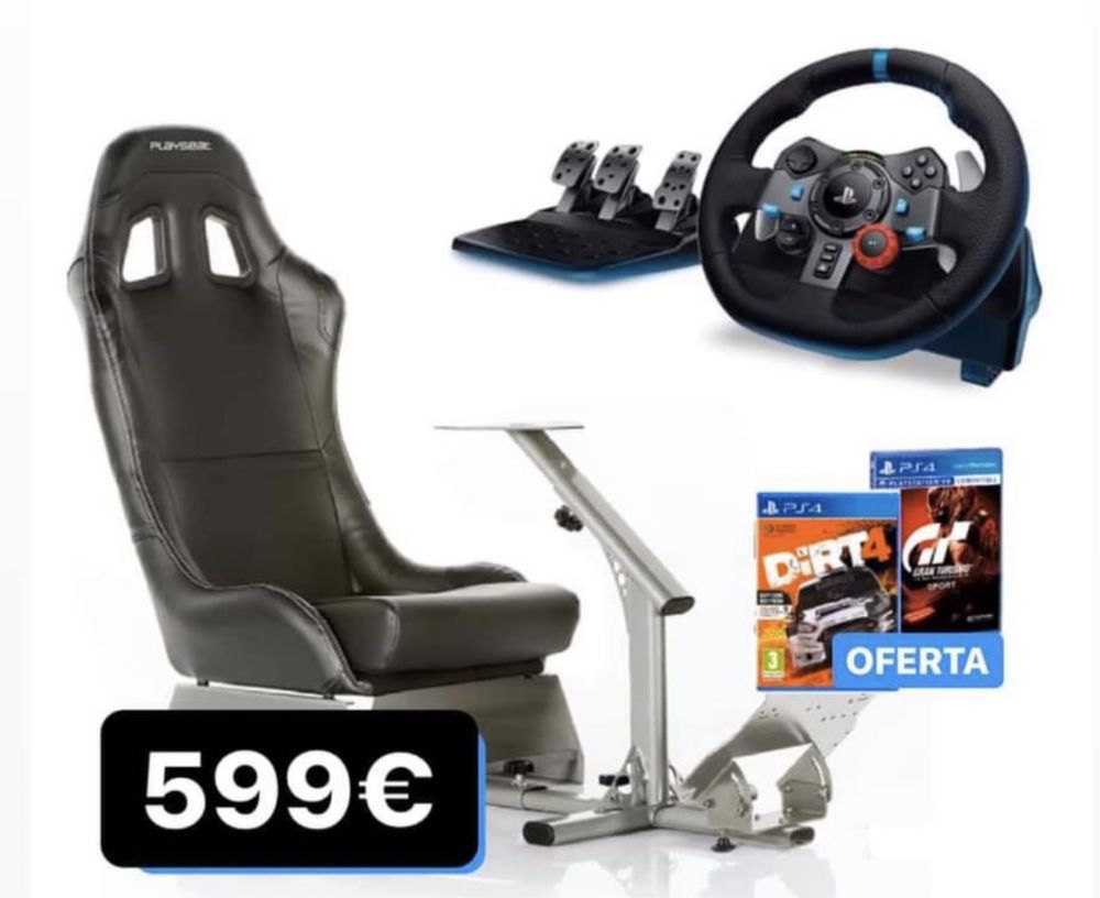 Cockpit Playseat Volante Pedais Logitech G29 Oferta NOVO GARANTIA