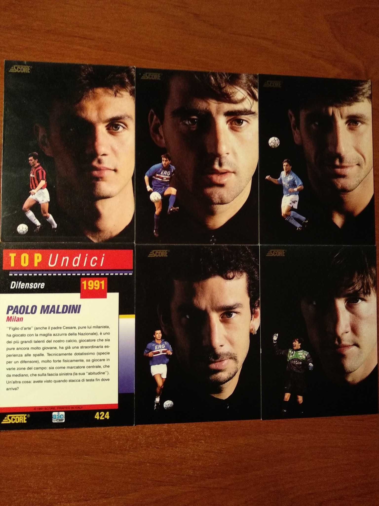 Score 92 Cartas Futebol 1991/1992 Italia Serie A Soccer Trading Cards