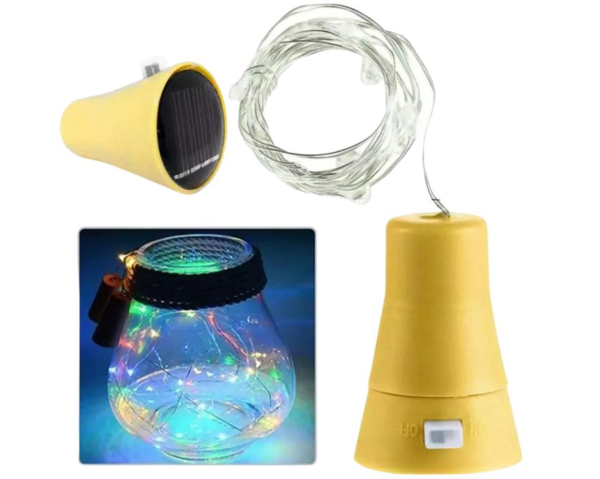 lampki drucik solar 10led 1m korek do butelki solarna multicolor
