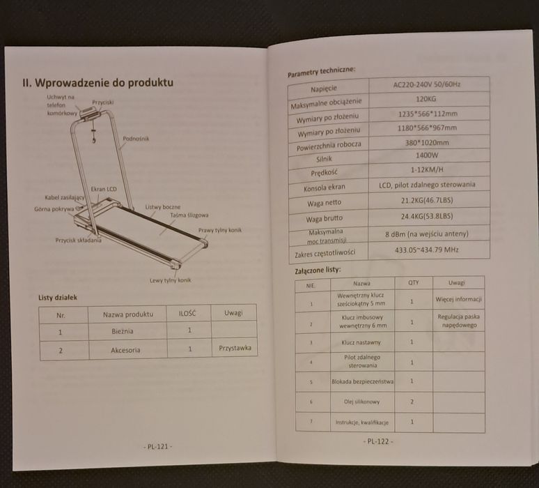 Sprzedam bieżnie elektryczna domowa składana bez nachylenia