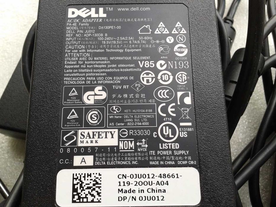 Зарядка, блок питания для ноутбука DELL. Зарядки ноутбука Делл.