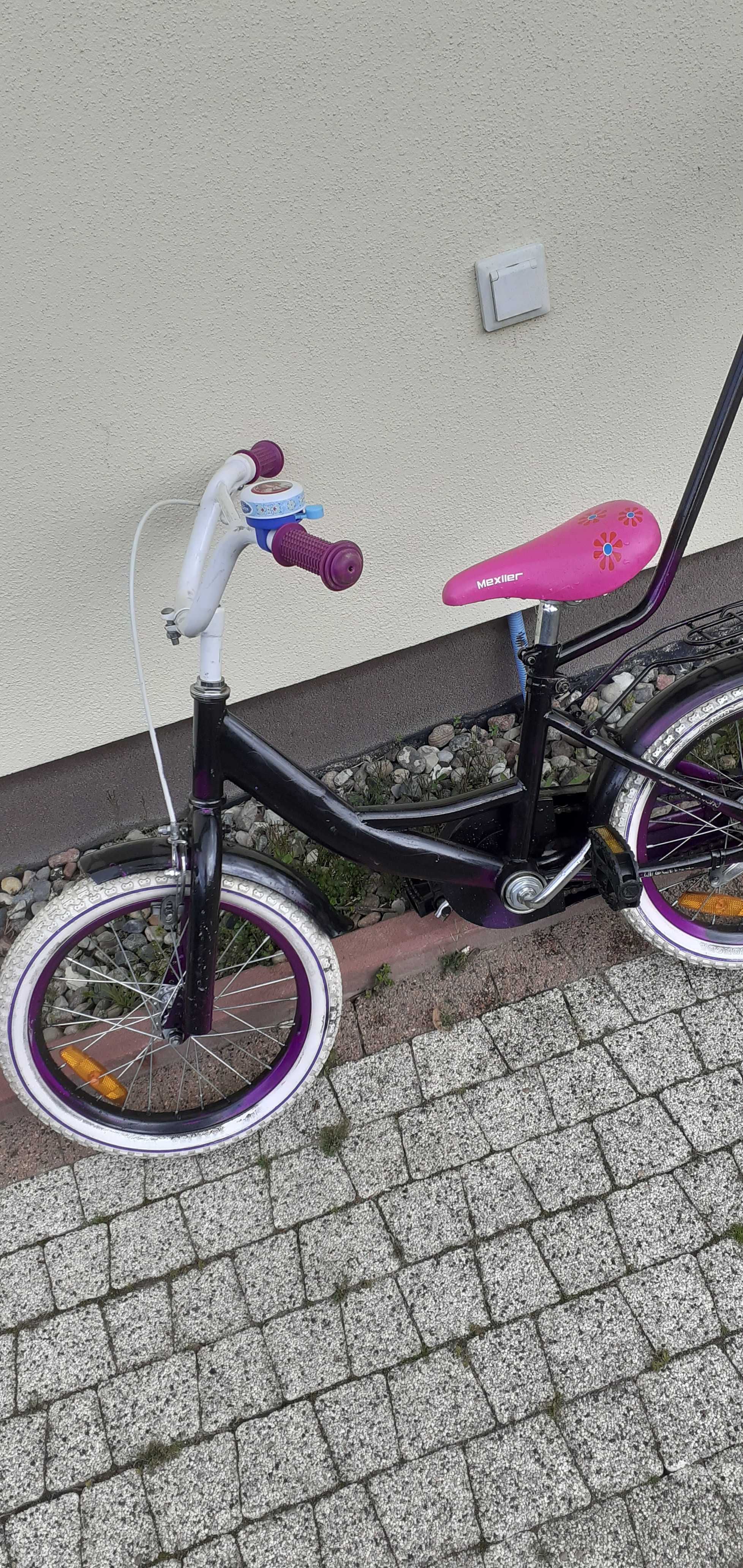 rowerek dziecinny kola 16 cali z raczka do nauki jazdy
