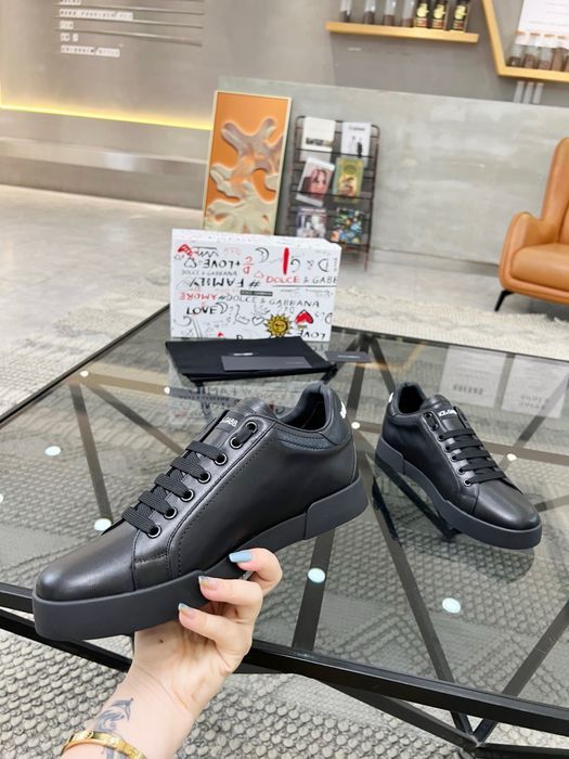 DOLCE GABBANA мужские кеды кожаные кроссовки оригинал черные