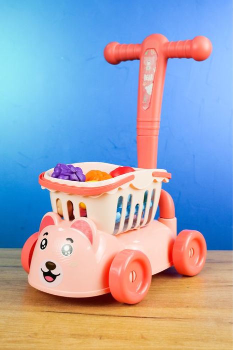 Візок-каталка з кошиком та продуктами (2 кольори, 30 елементів)