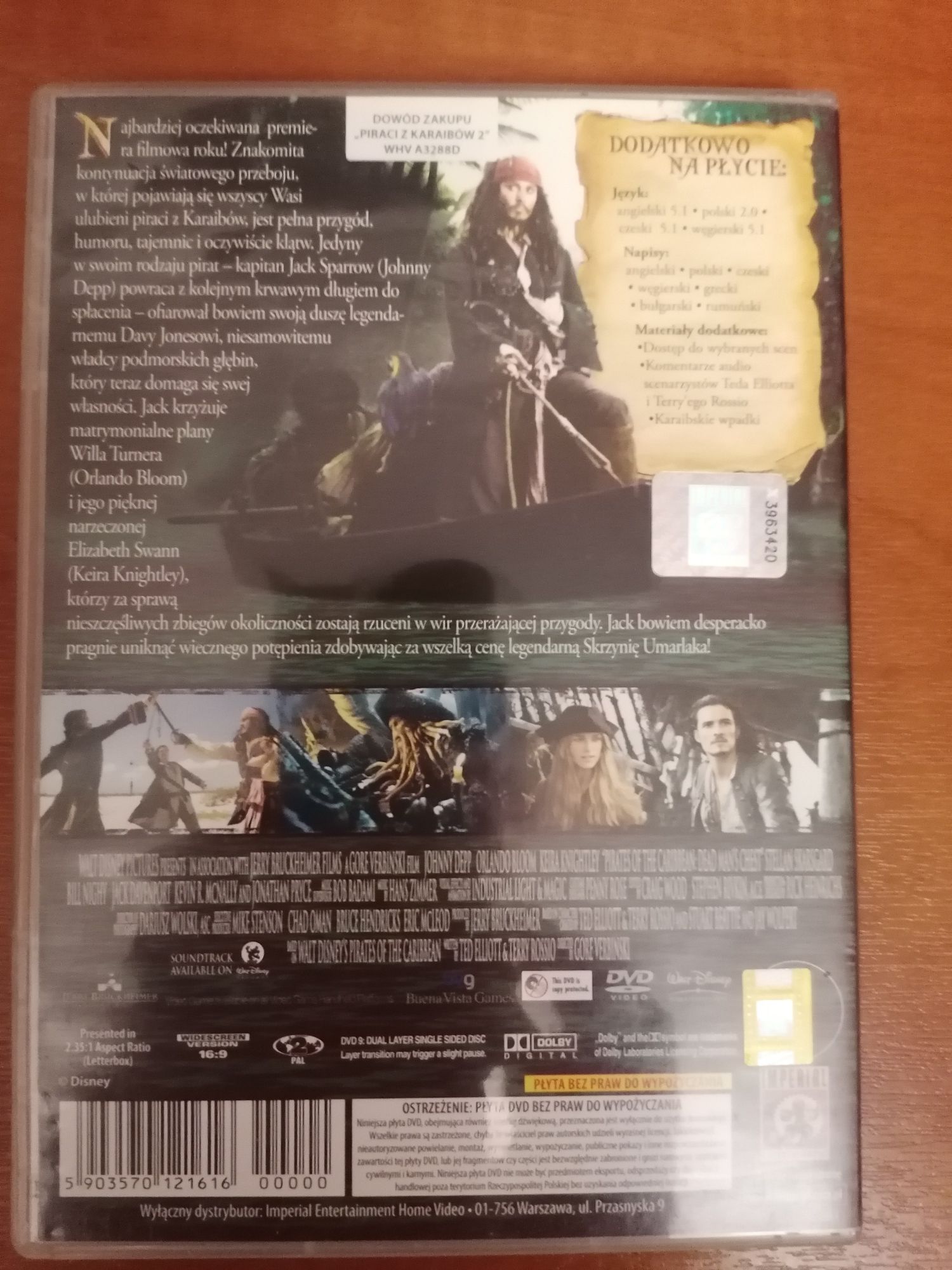 Film na dvd Piraci z Karaibów Skrzynia umarlaka