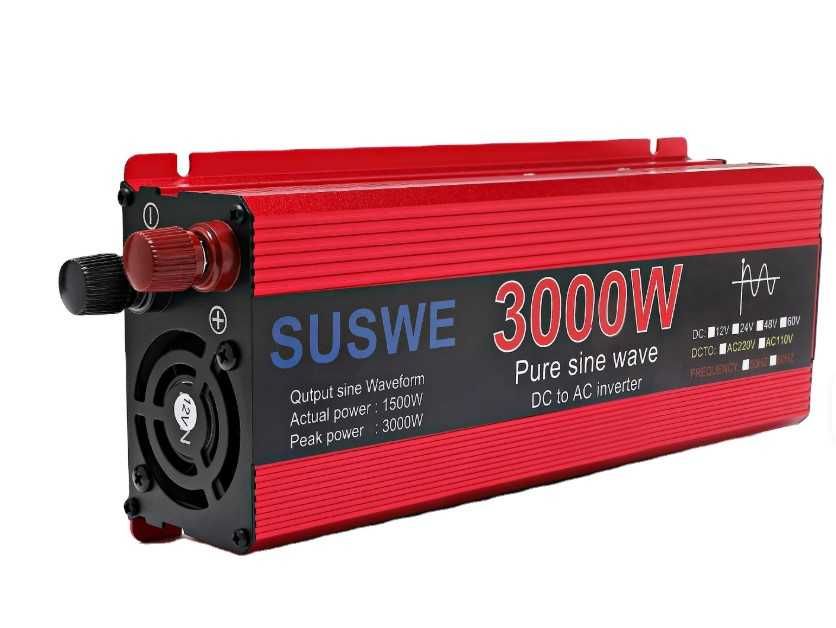 Інвертор Suswe AC-DC Pure Sine 24/220В (50Гц) 1500/3000Вт