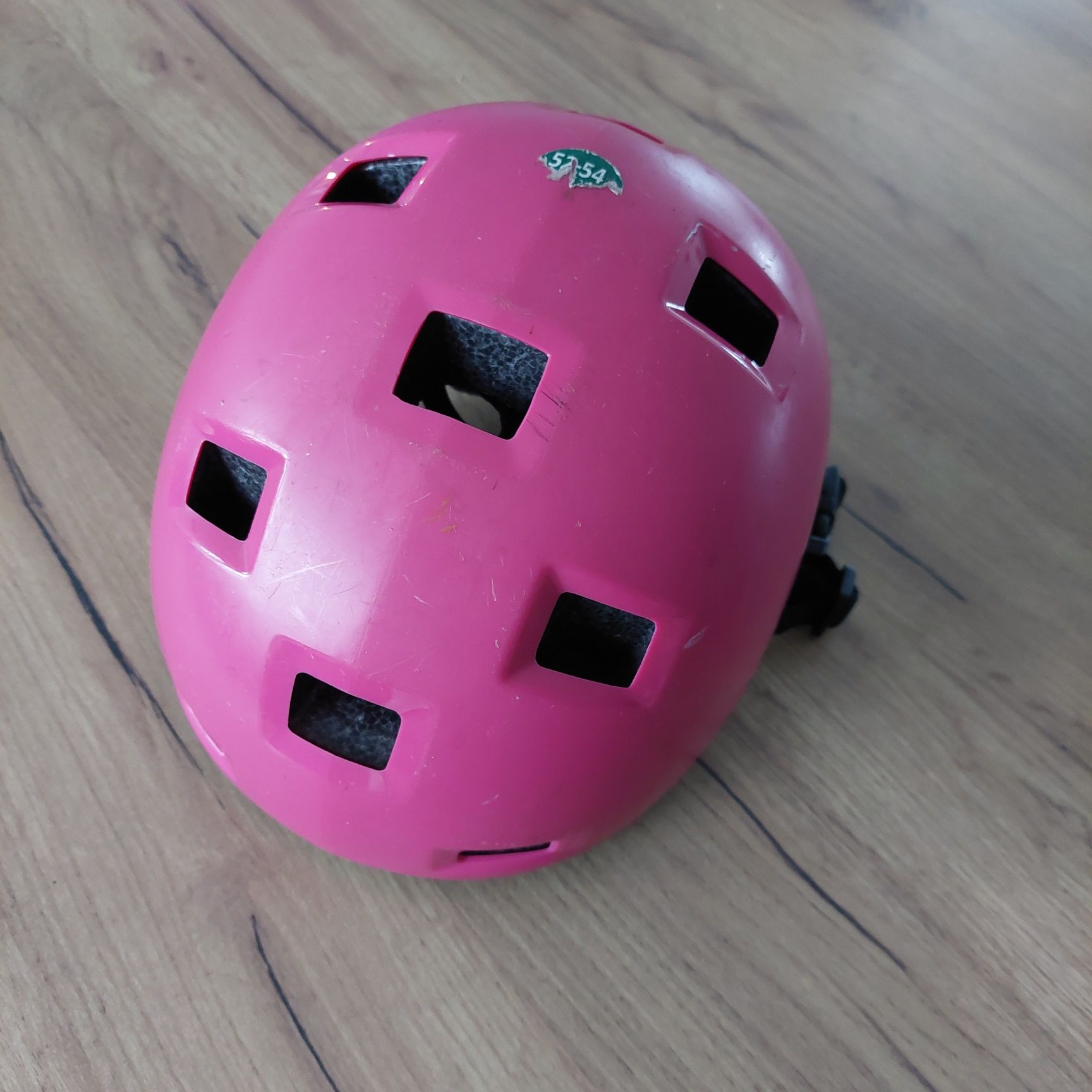 Kask na rower dla dziewczynki różowy 52-54 oxelo