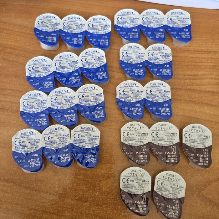 Soczewki kontaktowe -5,0 Dailies Aqua Comfort Plus, Dailies Total, 2