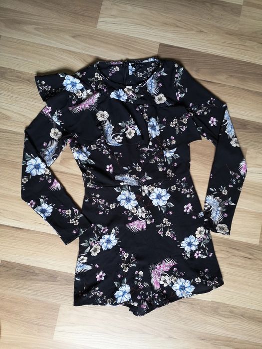 Kombinezon w kwiaty falbany boho