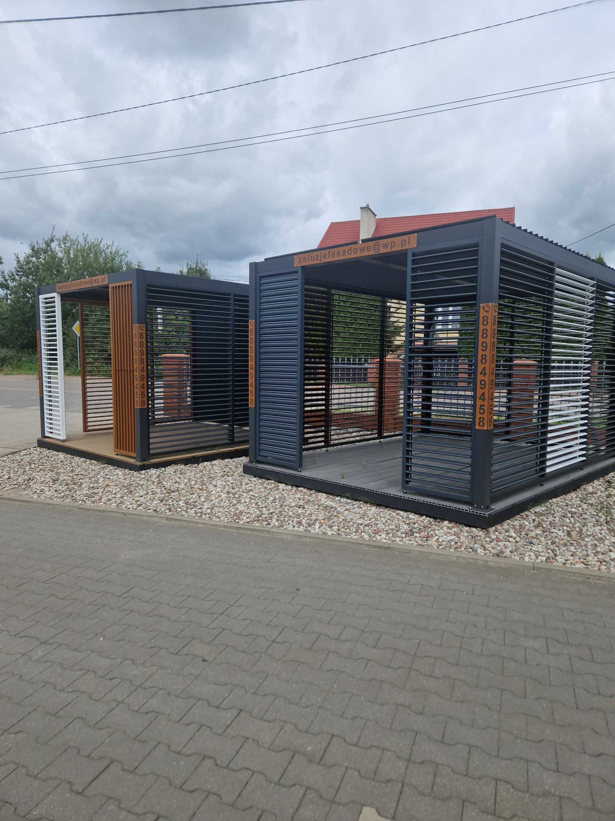 Ścianka żaluzjowa panel do pergoli, altanki, ruchoma deseczka metalowa