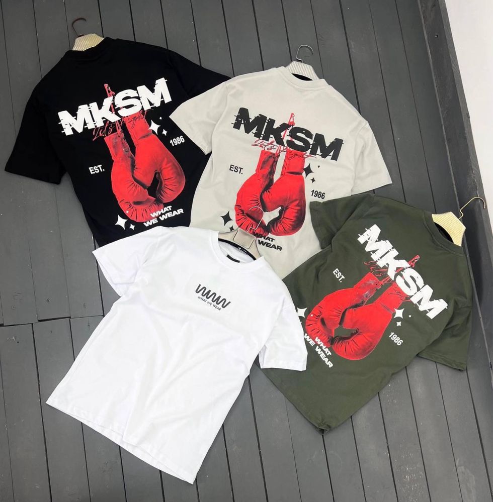 Шоурум!Футболка чоловіча MKSM біла,чорна,зелена S,M,L,XL,2XL