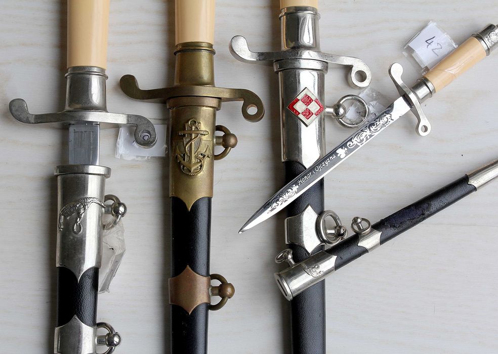 Polskie bagnety kordziki LWP komplet + miniaturka Stan idealny