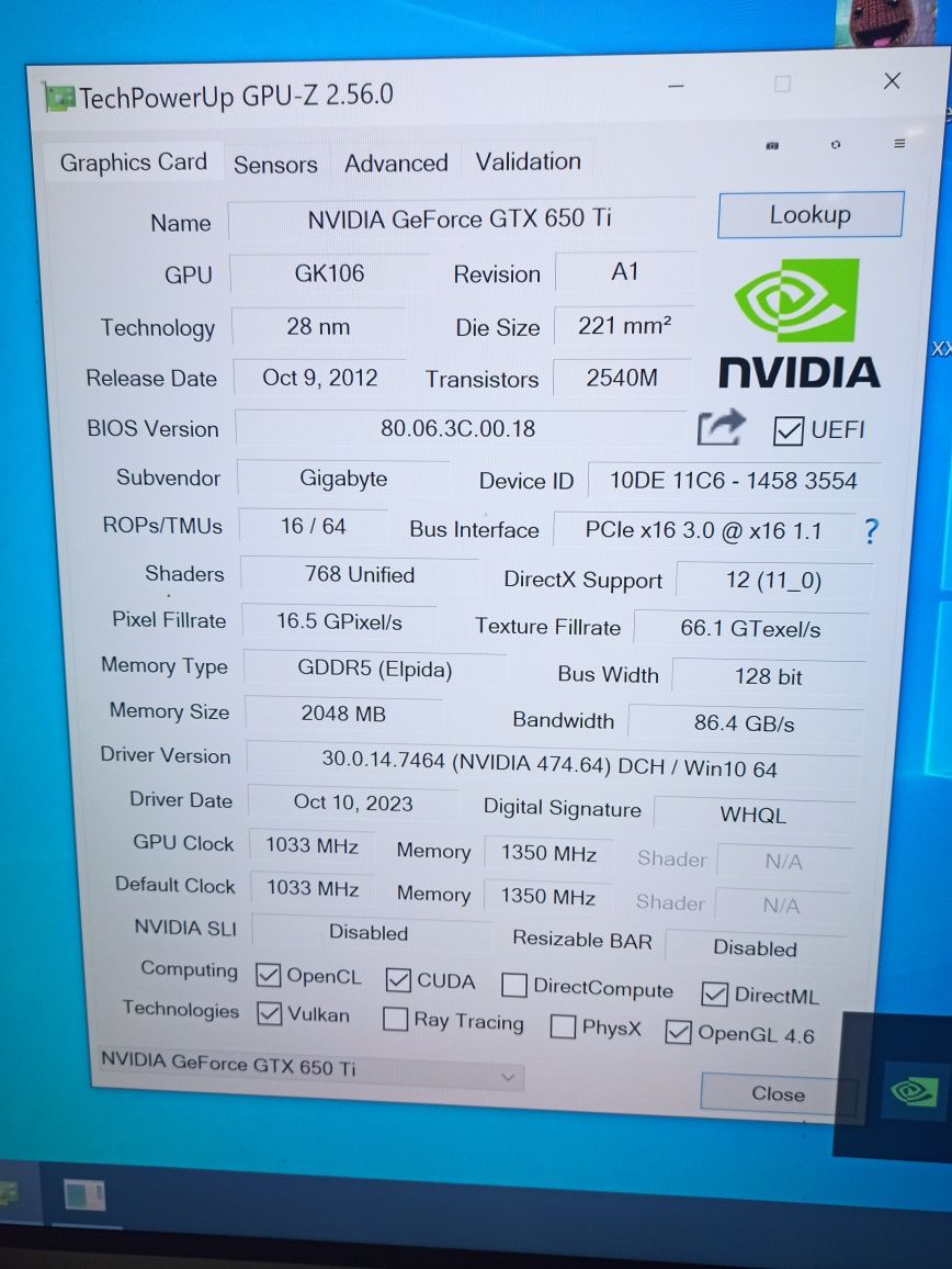 Karta graficzna NVIDIA GTX 650 TI 2 GB  GDDR5