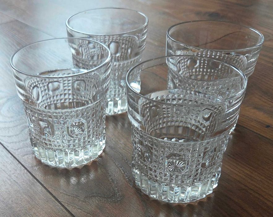 Oryginalne Kryształowe Szklanki Do Whisky PRL 4 sztuki