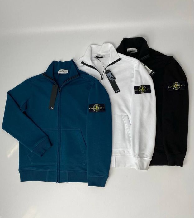 Чорна casual олімпійка на змійці Стон Айленд Stone Island Кофта Стонік