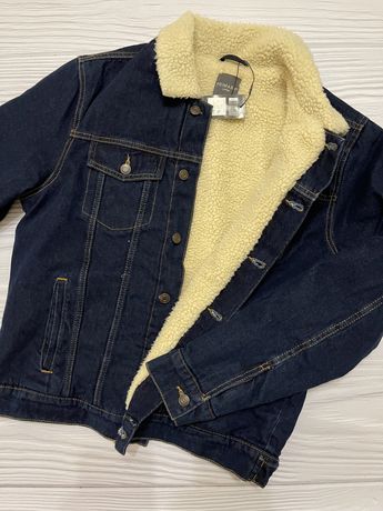 Куртка джинсовая утепленная мехом Primark теплая джинсовка Zara