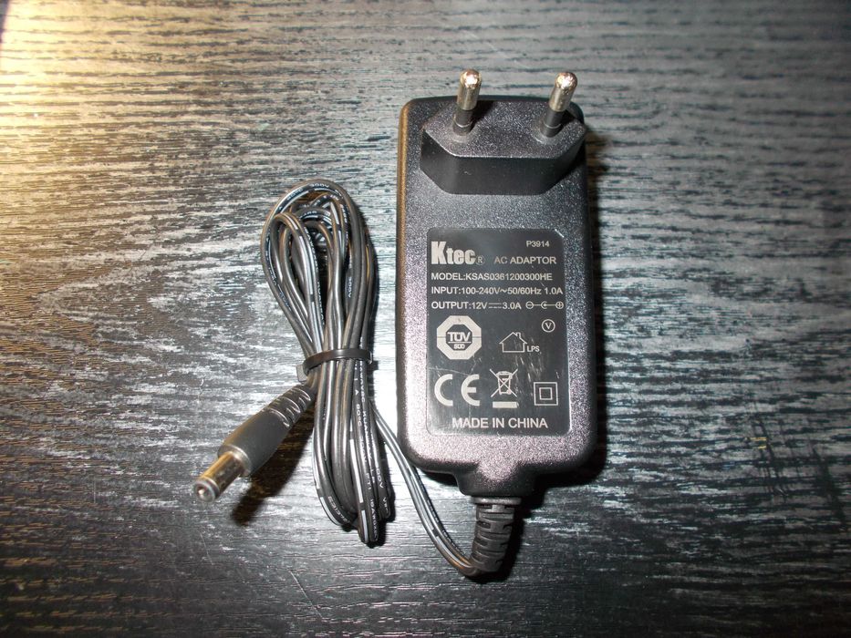 Zasilacz Ktec 12V 3A do dekoderów NC+ taśm led nowy oryginalny