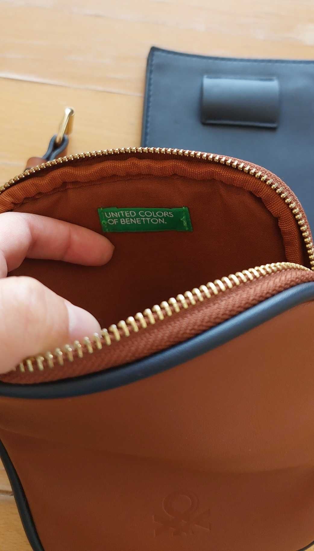 Bolsa pequena + bolsa mais pequena extra Benetton com cinto