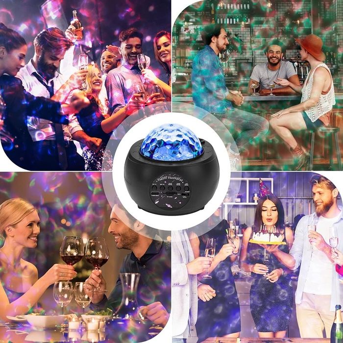 ROVLAK Projektor gwiaździstego nieba, lampa LED z Bluetooth głośnik