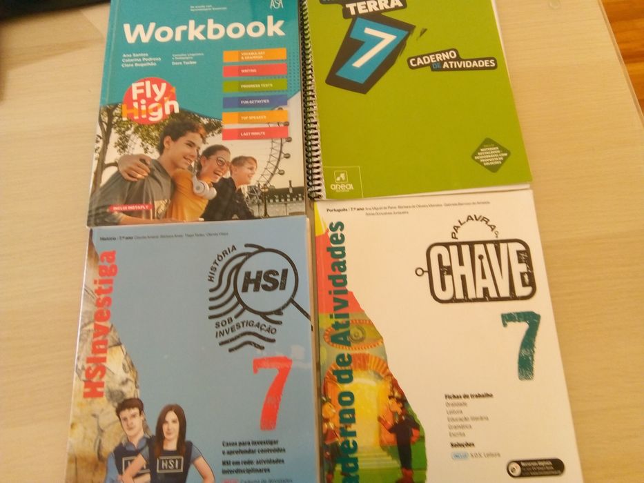 Conjunto de livros fichas 7 ano .5 euro já não tenho o de francês s ca