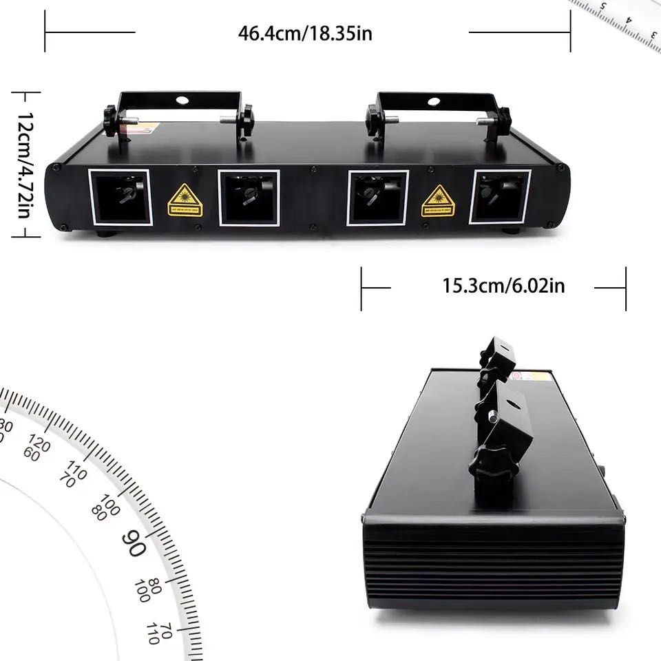 Projetor Laser 4 canais cores DJ DMX RGBY Novo