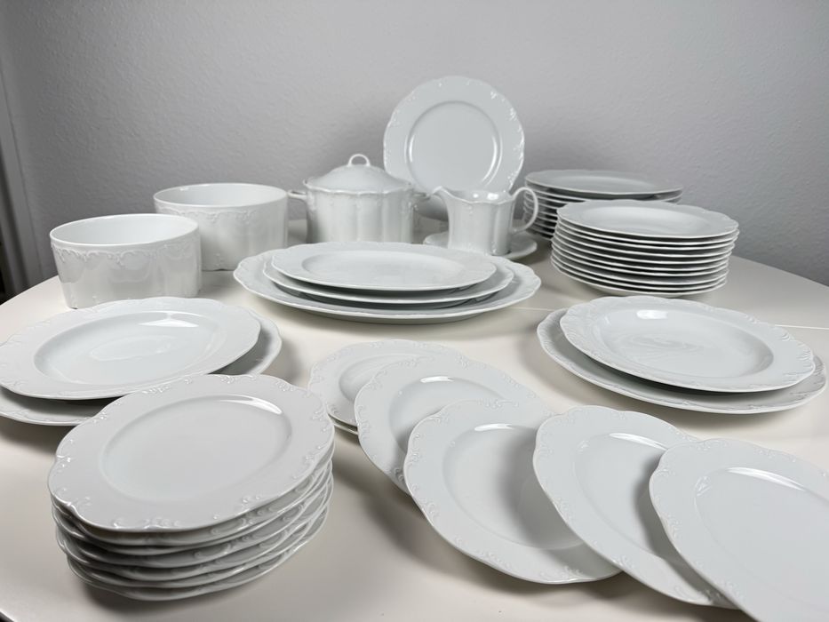 Serwis obiadowy Rosenthal Monbijou na 12 osób Biały