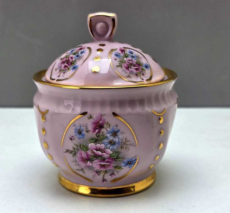 Cukiernica różowa porcelana Bochemia Chodov