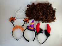 Zestaw opasek Halloween, peruka, tiara, korona