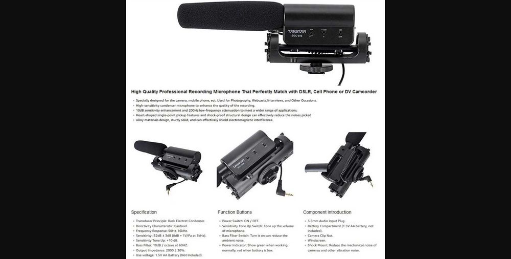 Microfone TAKSTAR SGC-598 (Novo)