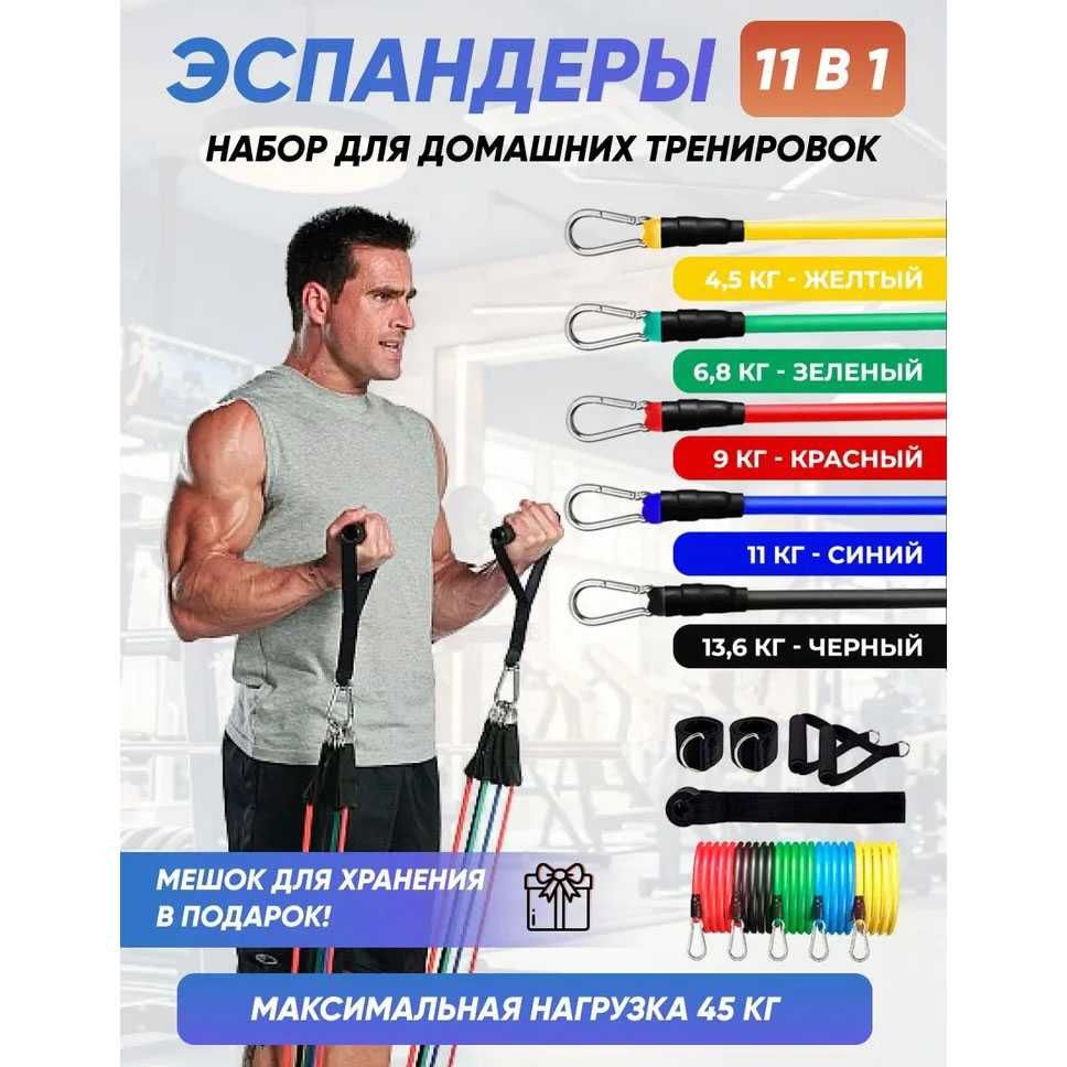 Еспандер гума для зарядок exercise pipe, еспандер гумовий джгут вправи