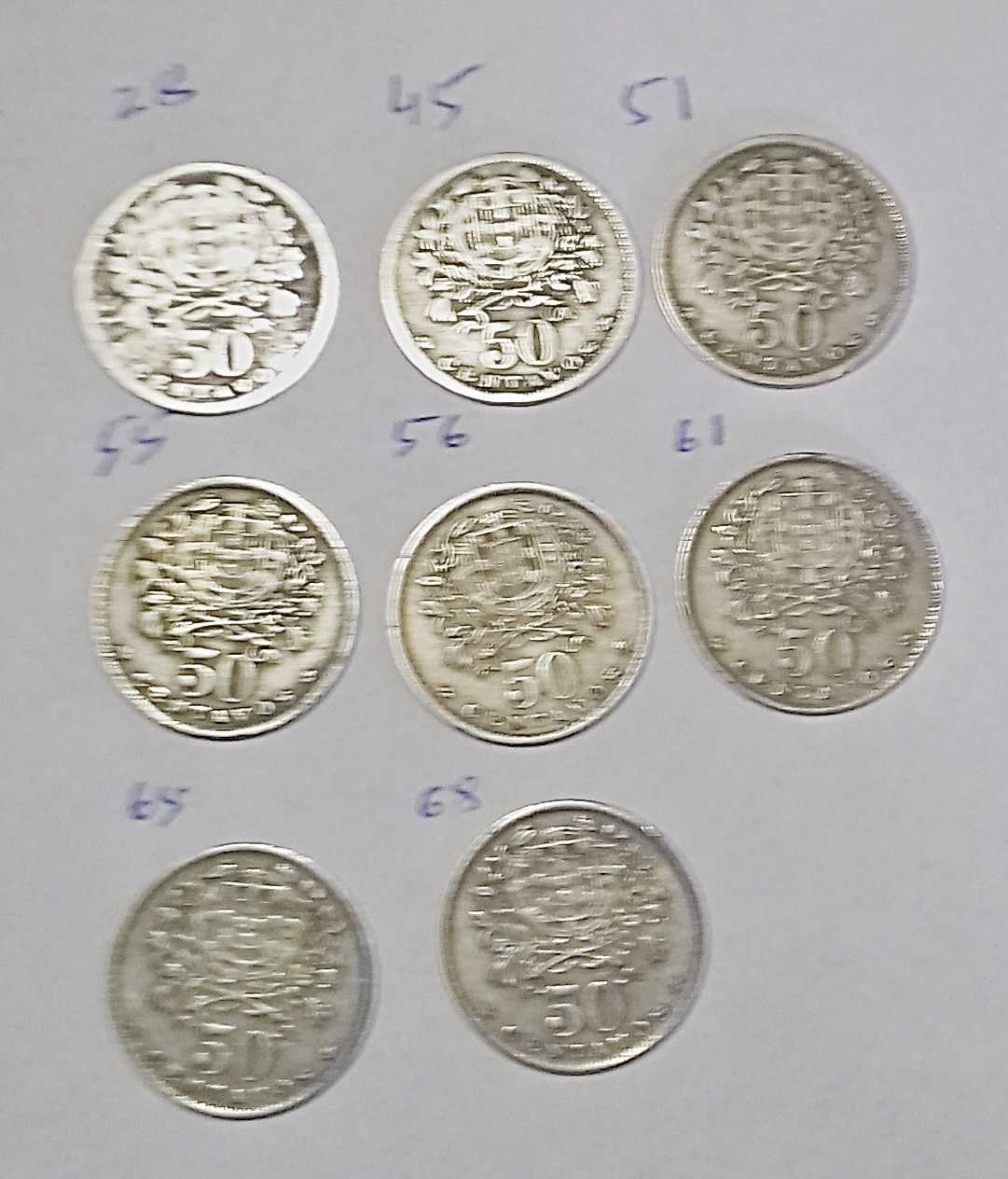 50 centavos ALPACA 1928-68: 8 moedas antigas