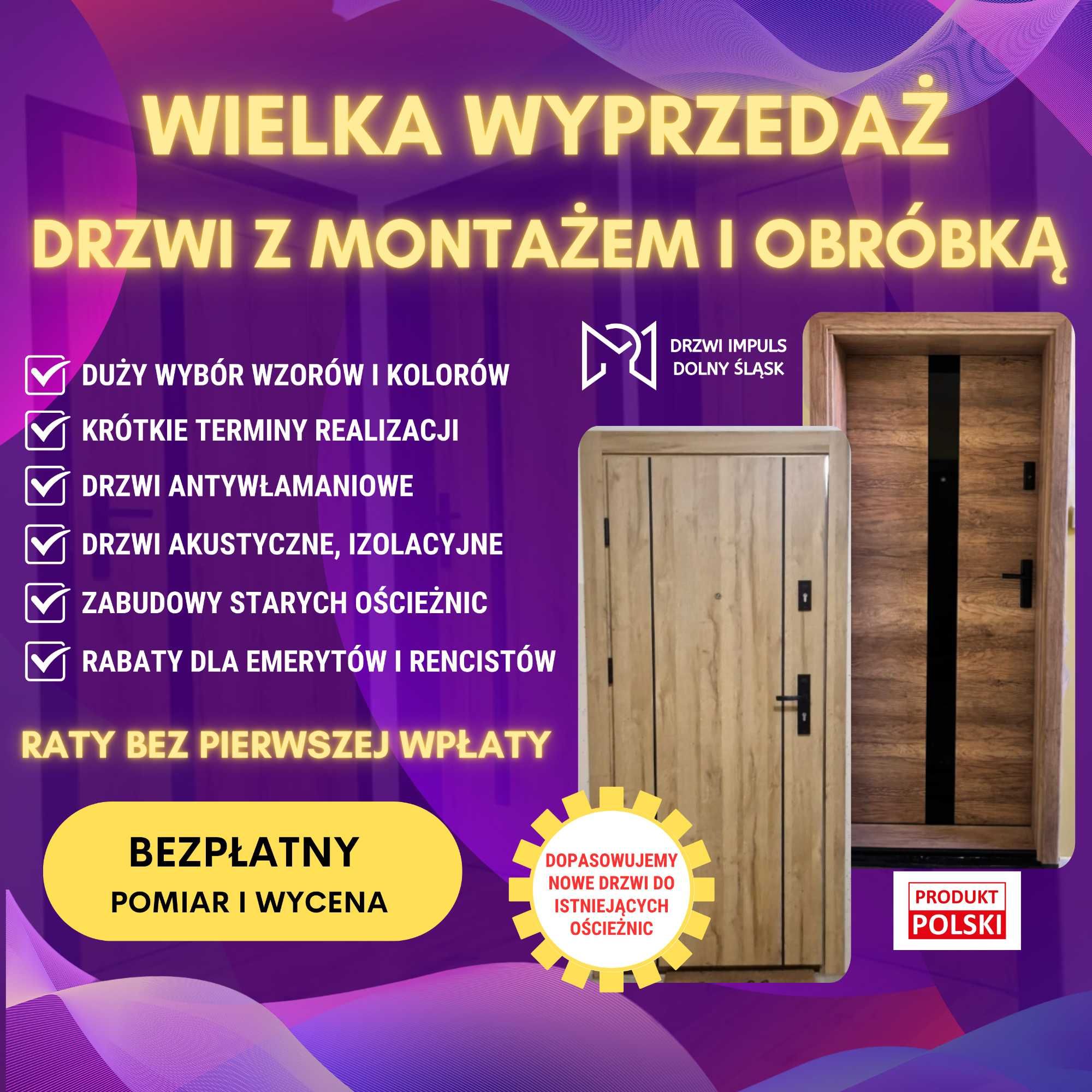 Drzwi Wejściowe ZEWNĘTRZNE/ WEWNĘTRZNE z Montażem - Szybkie terminy