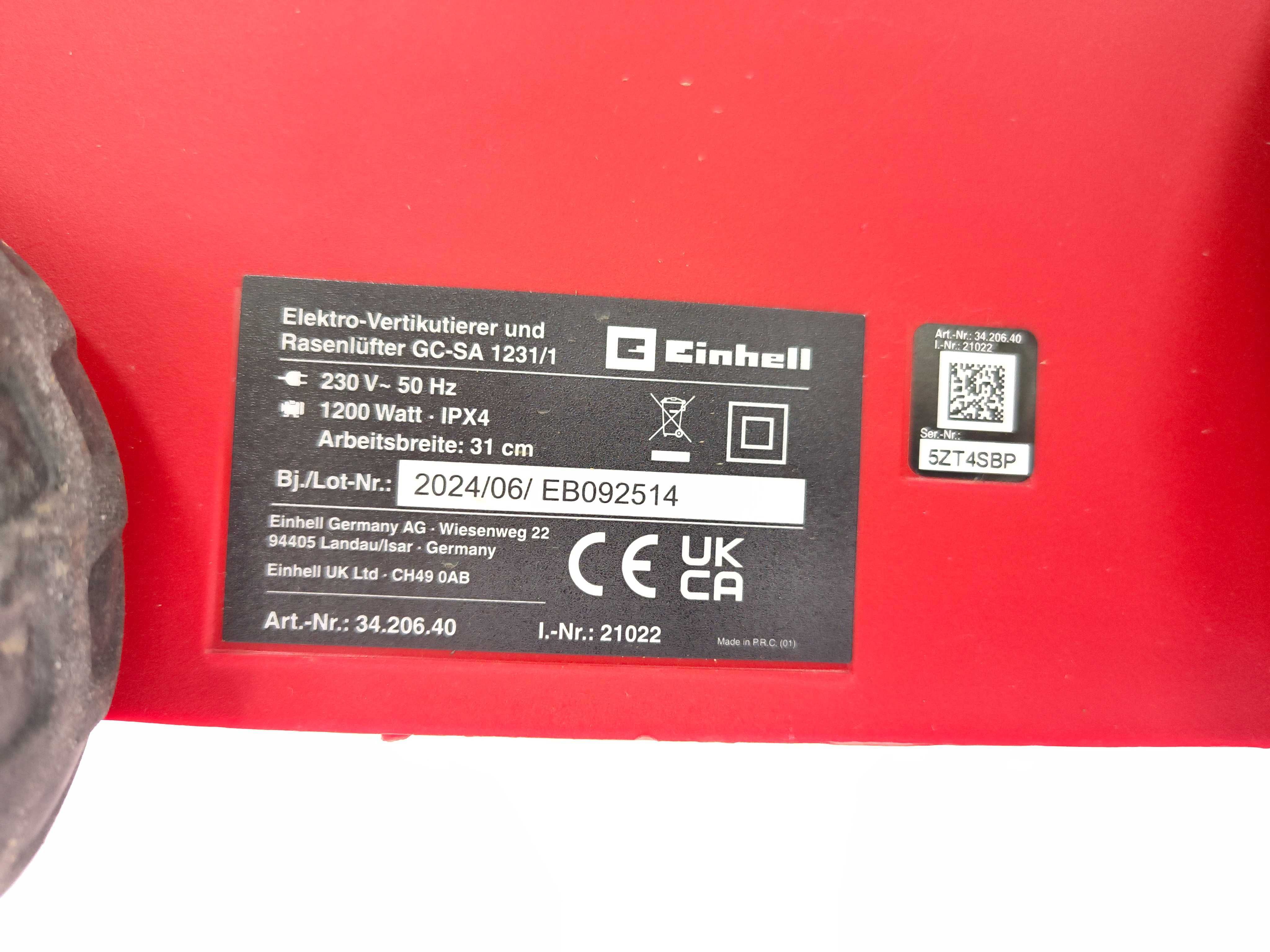 Wertykulator elektryczny Einhell GC-SA 1231/1