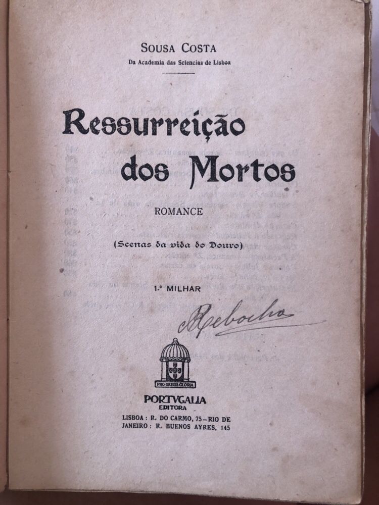 1a edição Ressurreição dos Mortos | Sousa Costa (Portugalia Editora)