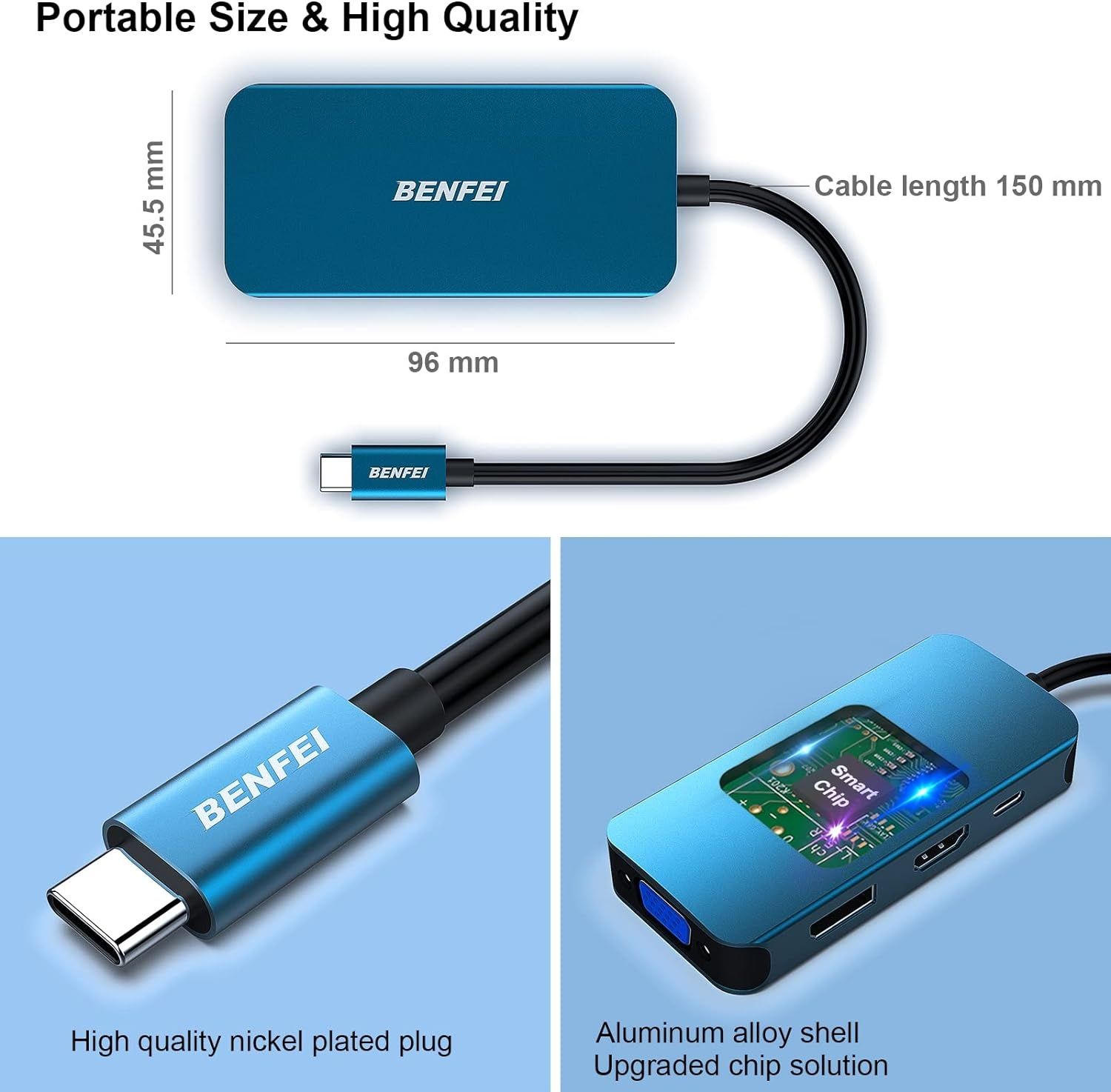 BENFEI Adapter USB C na HDMI VGA DisplayPort