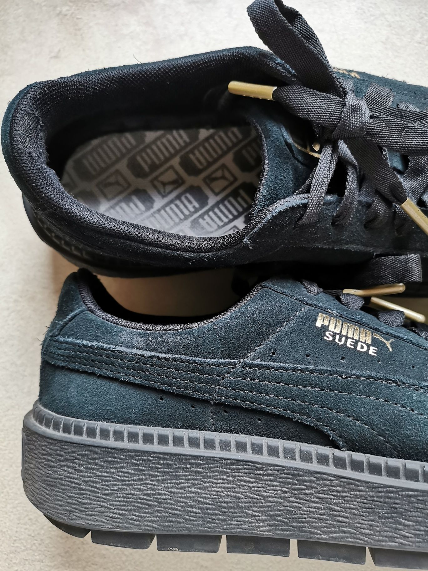 Sneakersy 38 PUMA Suede Platform czarne zamsz zamszowe wkładka 24 cm