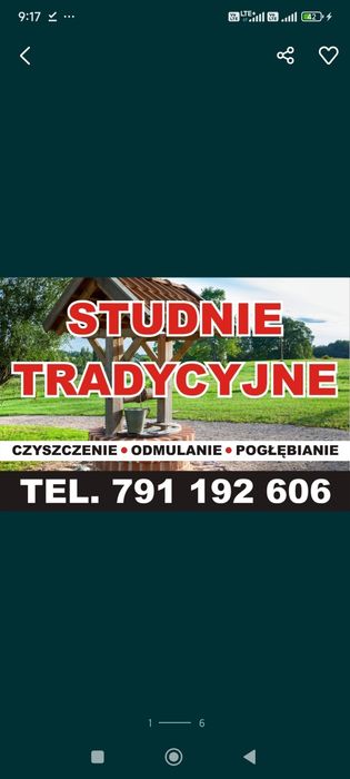 Studnie tradycyjne czyszczenie pogłębianie do 30 metrów