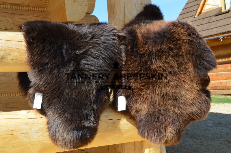 Skóra Owcza Brązowa (kolor naturalny)  Skóra Dekoracyjna Dywanik