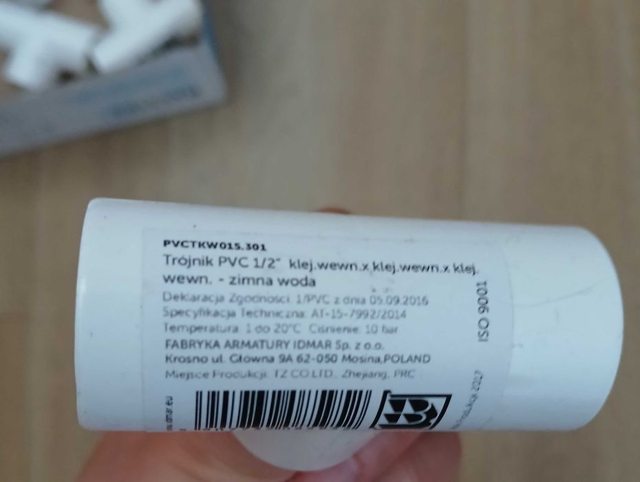 Trójnik PCV 1/2 - 10 sztuk