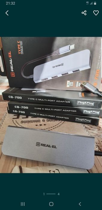 Продам Многопортовий адаптер REAL-EL CQ-700 Type C