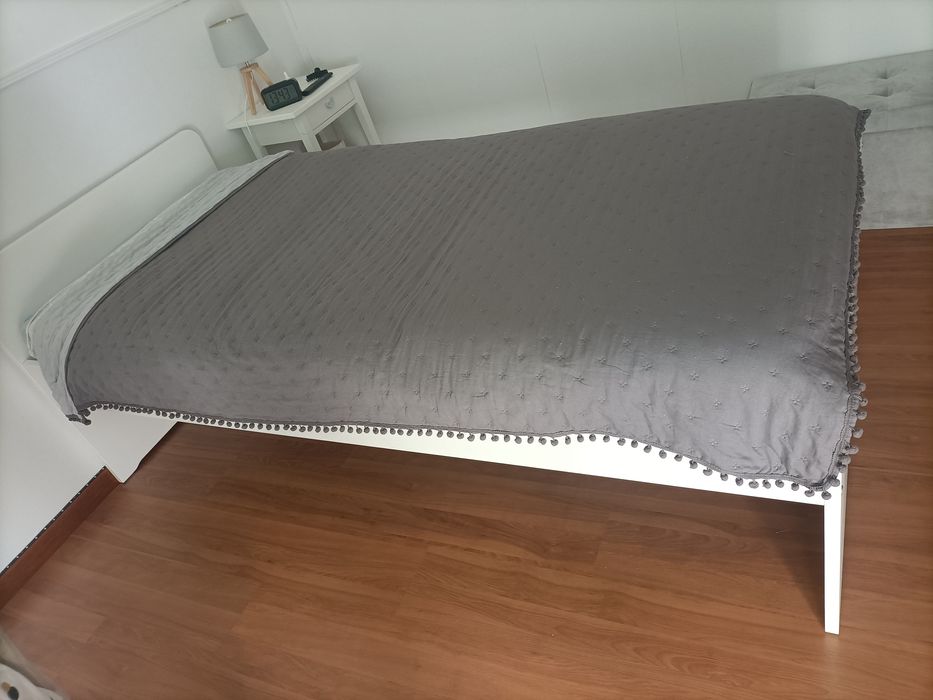 Cama IKEA branca SLÄKT (Completa)