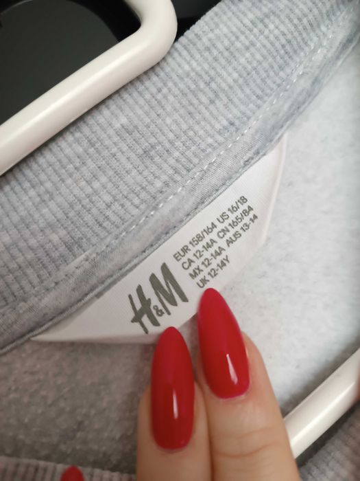 Siwa bluza H&M złoty brokatowy i czarny nadruk moon bliss