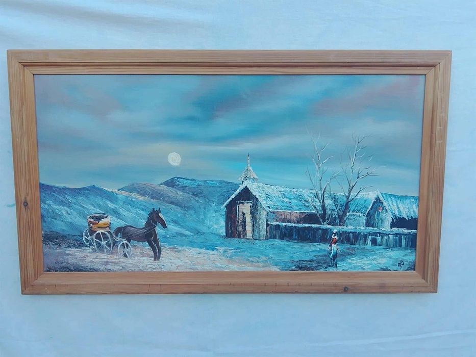 Obraz na płótnie sygnowany .