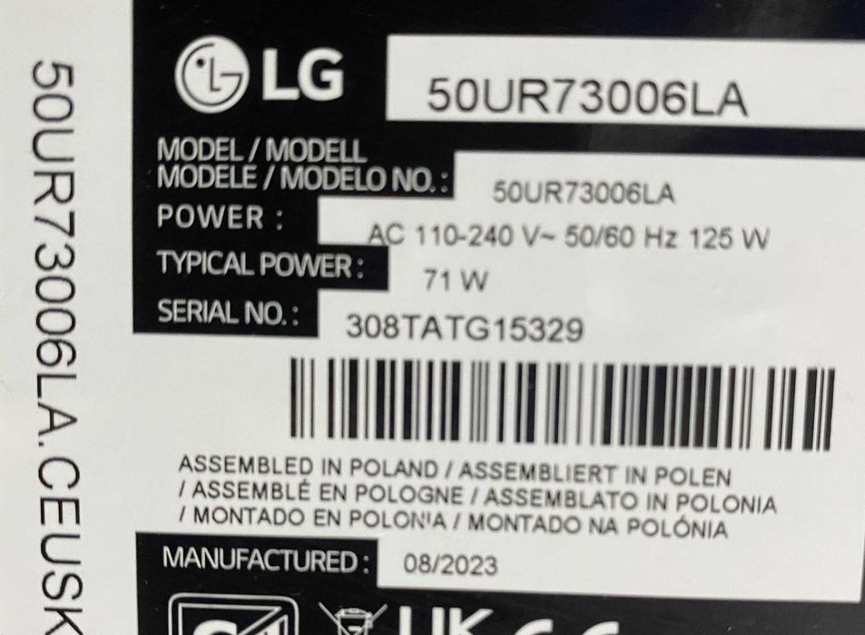 Peças Lg 50UR7300  Fonte:SH230.60421  Board: EAX700.42603 Testadas