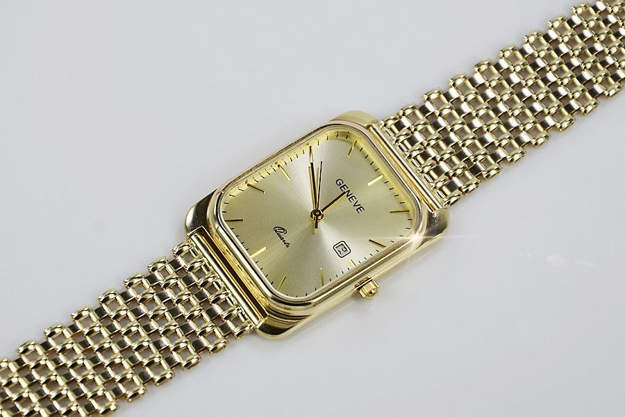 Złoty Zegarek Elegancki Męski Garniturowy Kwadratowy 14K 585 Gdańsk