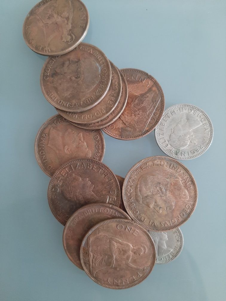 lote de moedas Portugal, Espanha e Inglaterra